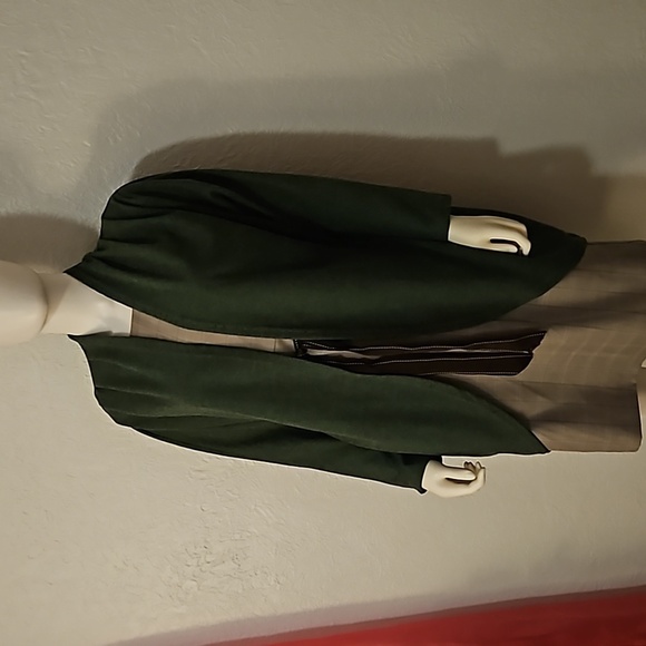 3/$30 Emerald Green Open Front Holiday Kimono - Picture 3 of 6